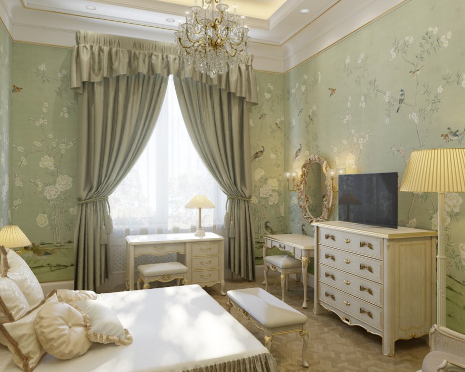 Спальня для девушки в классическом стиле