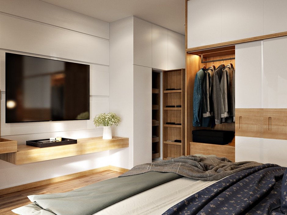 Спальня со встроенным шкафом