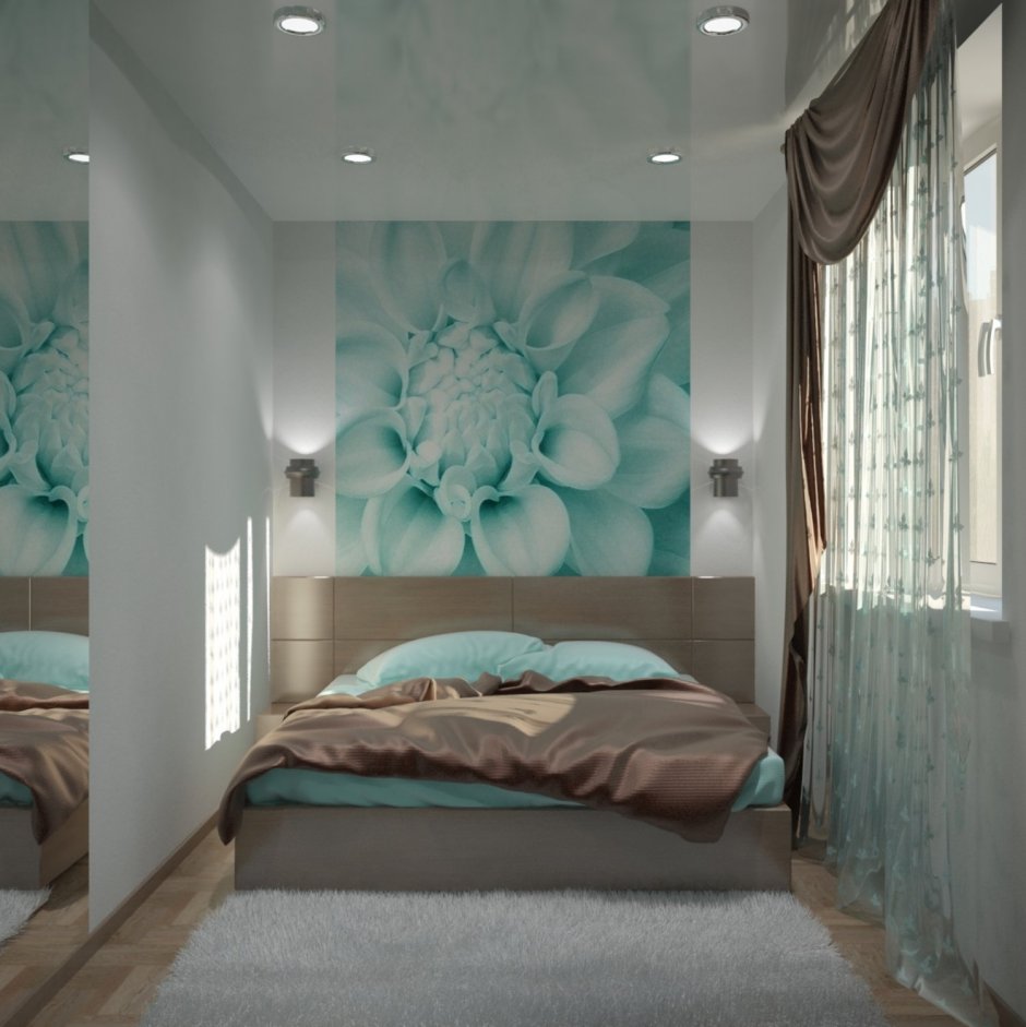 Мятная спальня в современном стиле