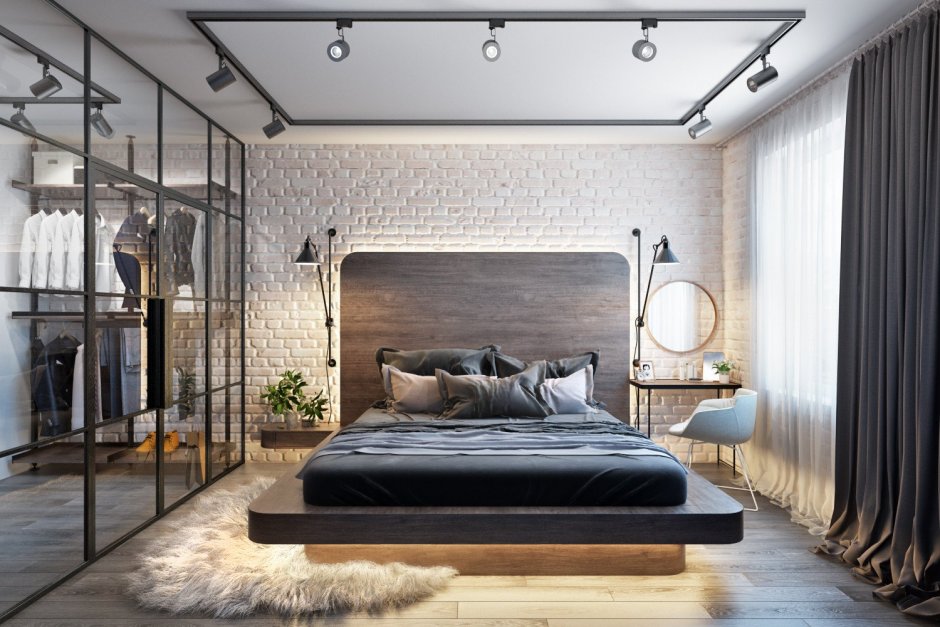 Спальная в стиле Loft