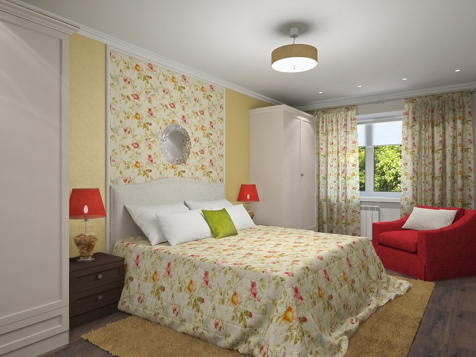 Спальни с комбинированными цветами