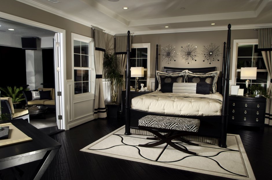 Спальня в стиле ар деко белая