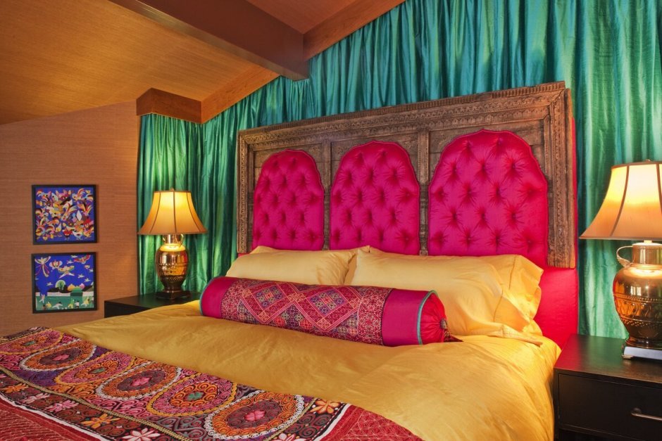 Интерьер спальни в индийском стиле