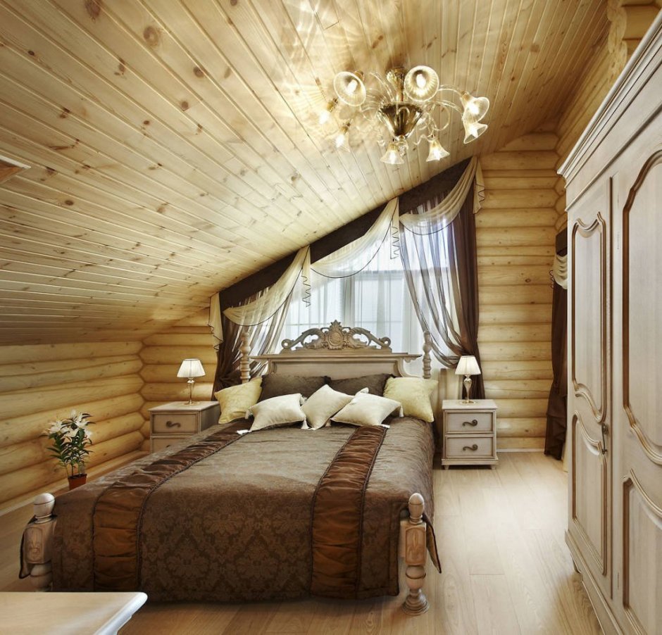 Спальня деревянном домен