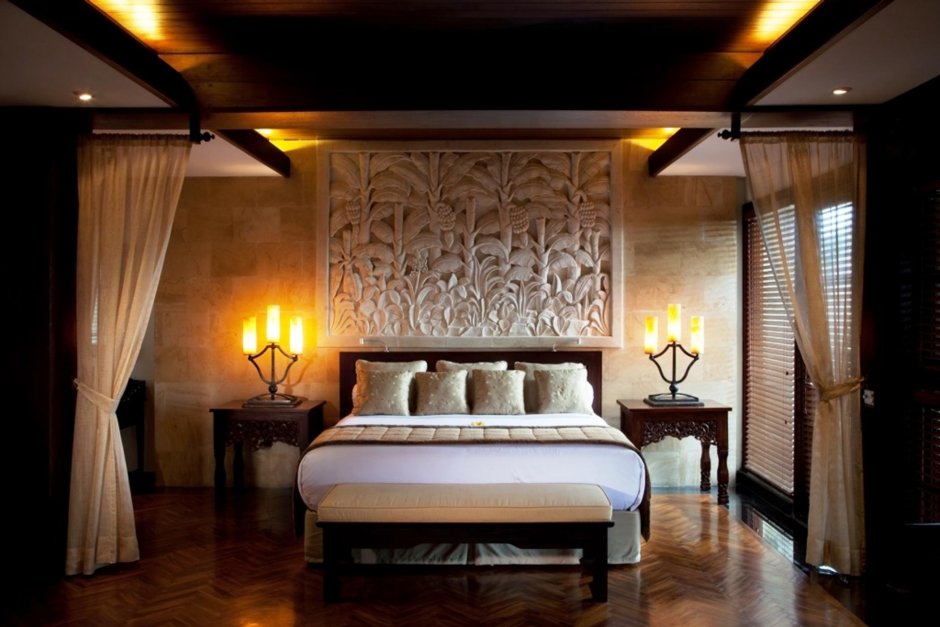 Спальня в балийском стиле в маленькой квартире