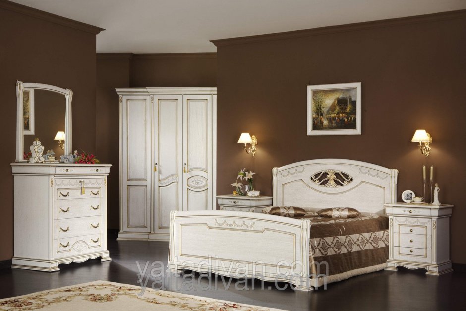Белая спальня Лаура мебель Черноземья