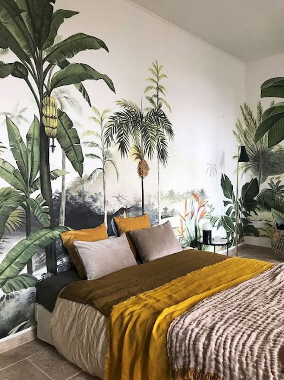 Urban Jungle стиль в интерьере спальня