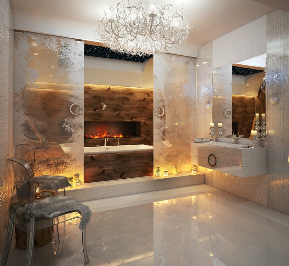 Роскошная и стильная ванная комната