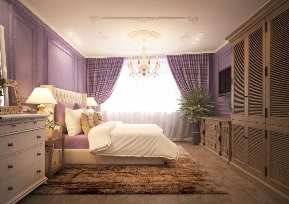 Сиреневая спальня в стиле Прованс