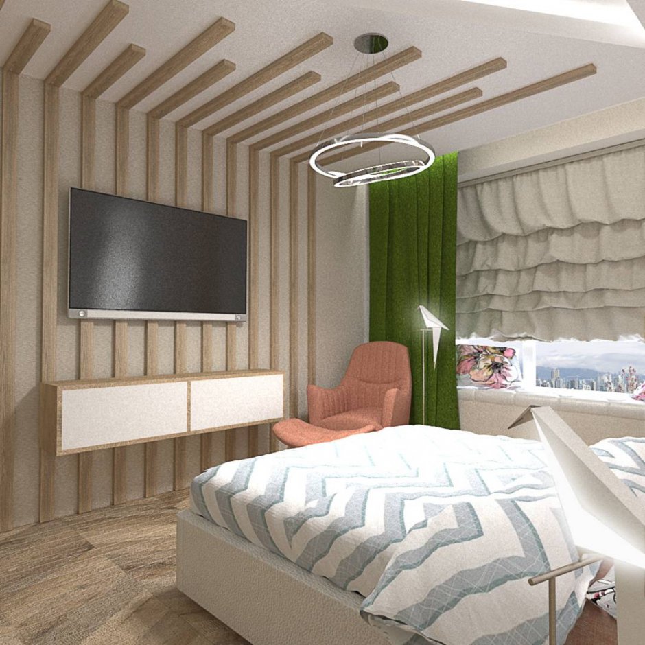 Пятиугольная спальня дизайн