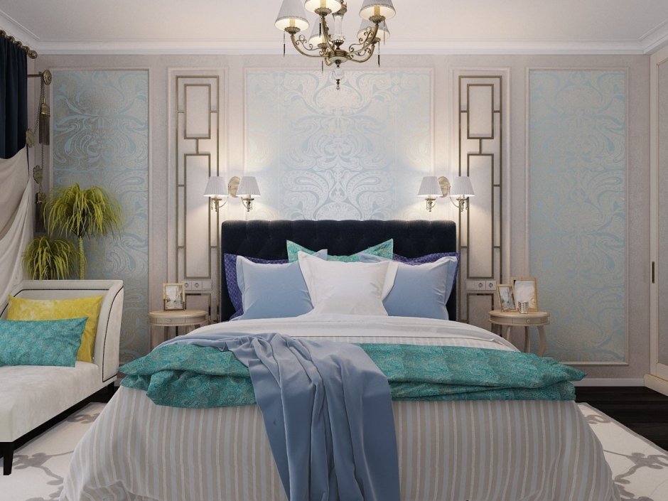 Голубая спальня классика