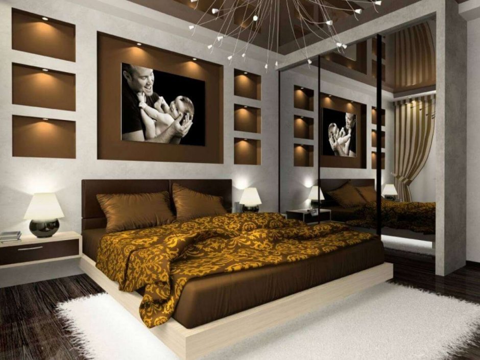 Модная красивая спальня