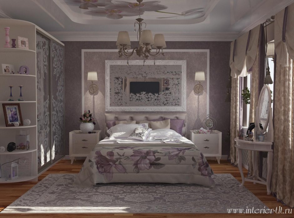 Лиловая спальня в стиле Прованс