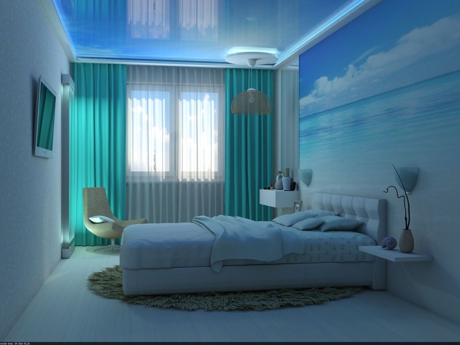 Маленькая голубая спальня