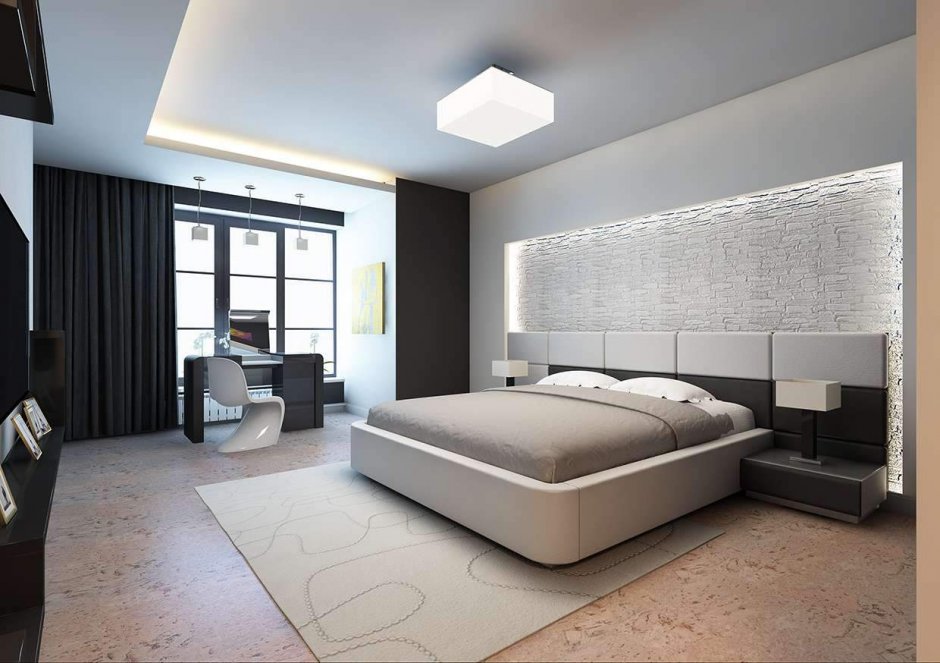 Современный стиль просторная спальня