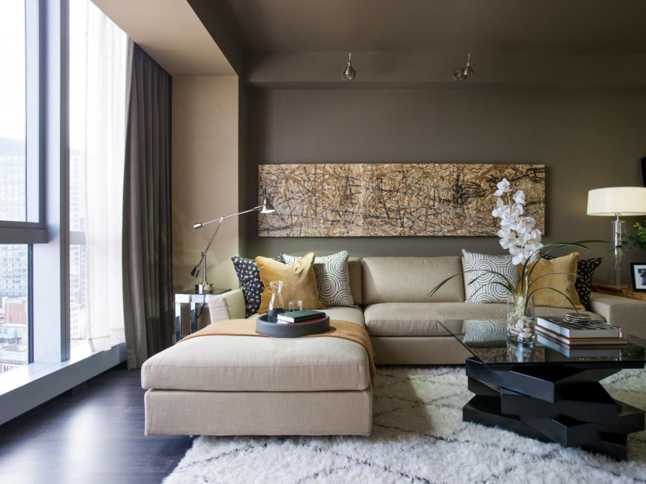 Современные стильные интерьеры для дивана