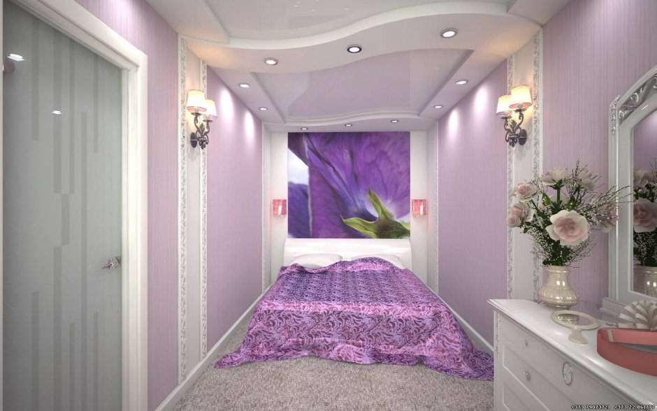Маленькая спальня в лиловых тонах
