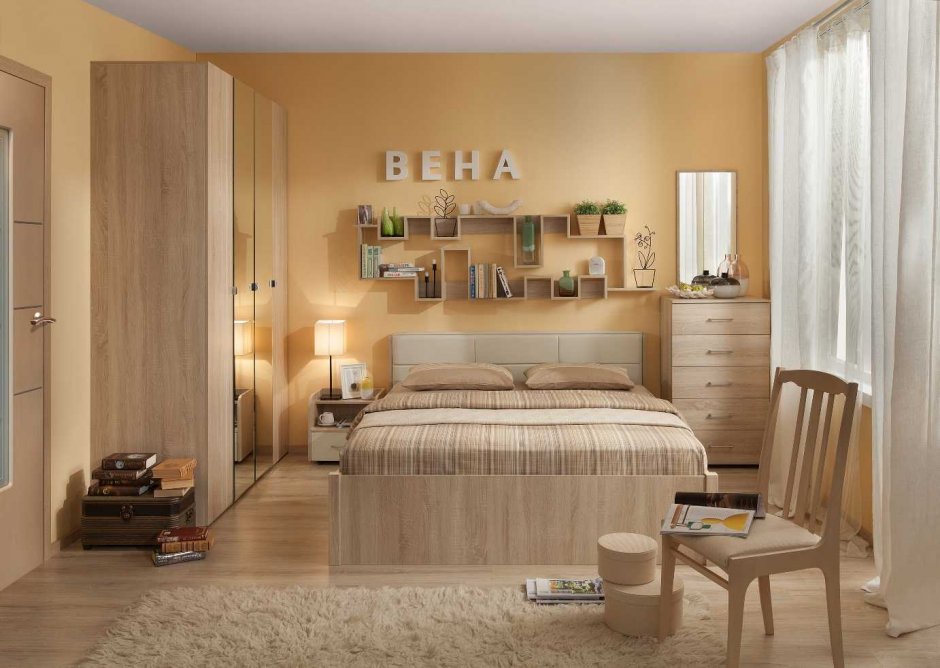 Мебель в спальню цвет капучино (32 фото)