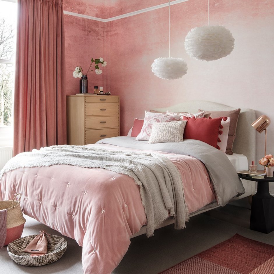 Спальня в коричнево розовых тонах (34 фото)
