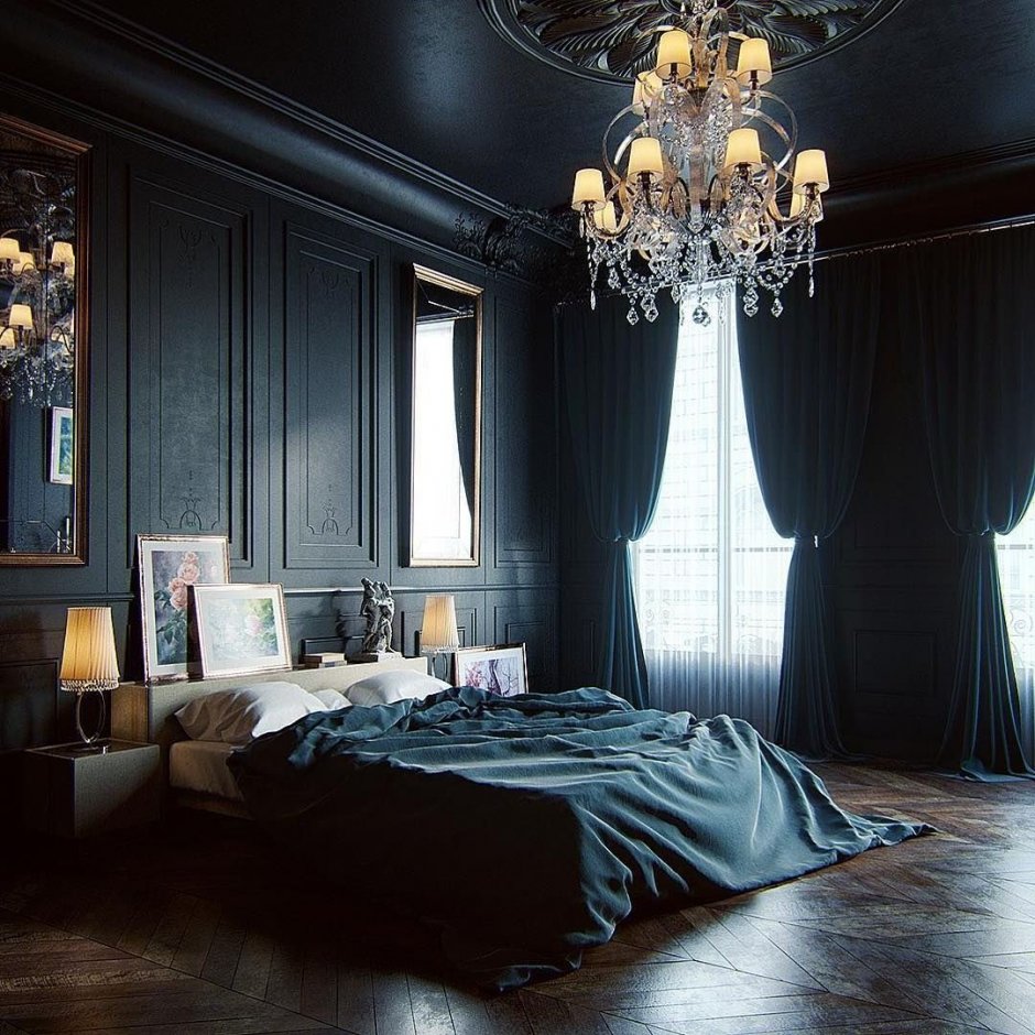 Интерьер комнаты в готическом стиле