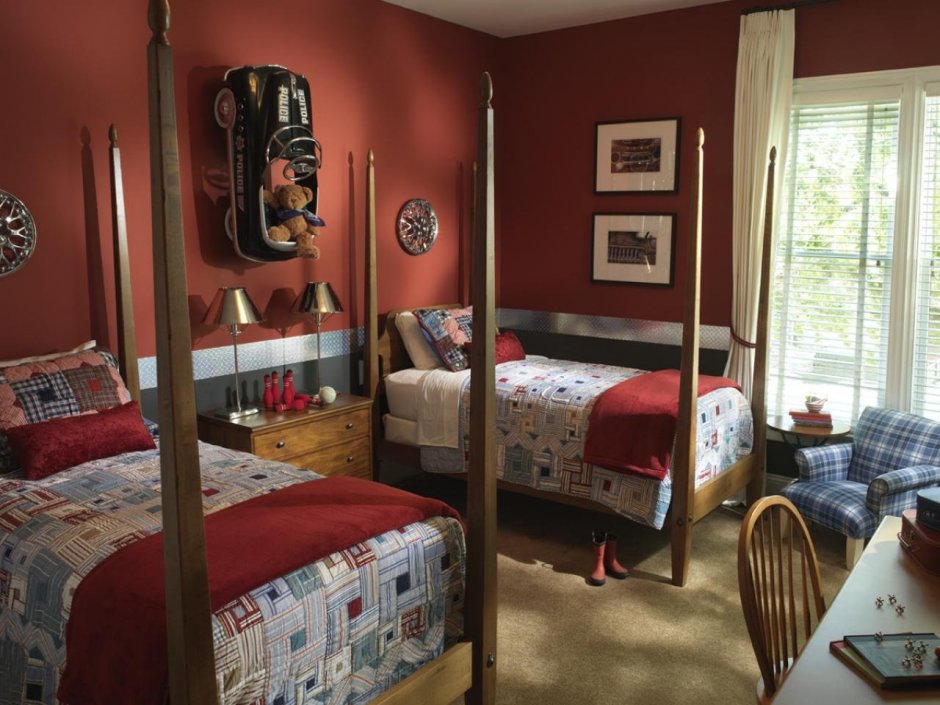 Комната для подростка с двумя кроватями