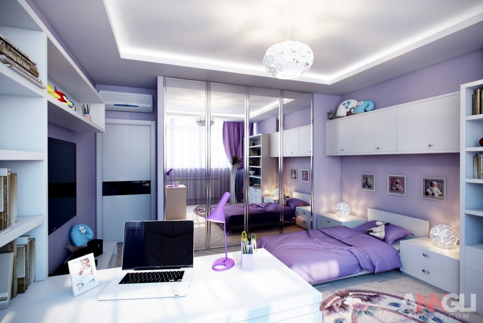 Подростковая комната для девушки в современном стиле