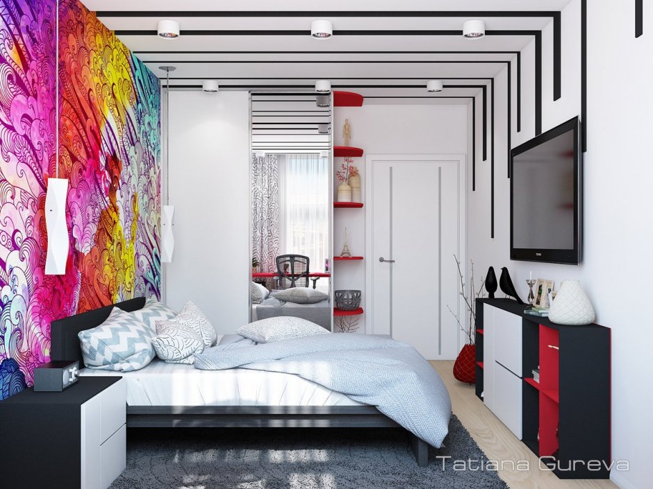 Спальня дизайнерские яркие