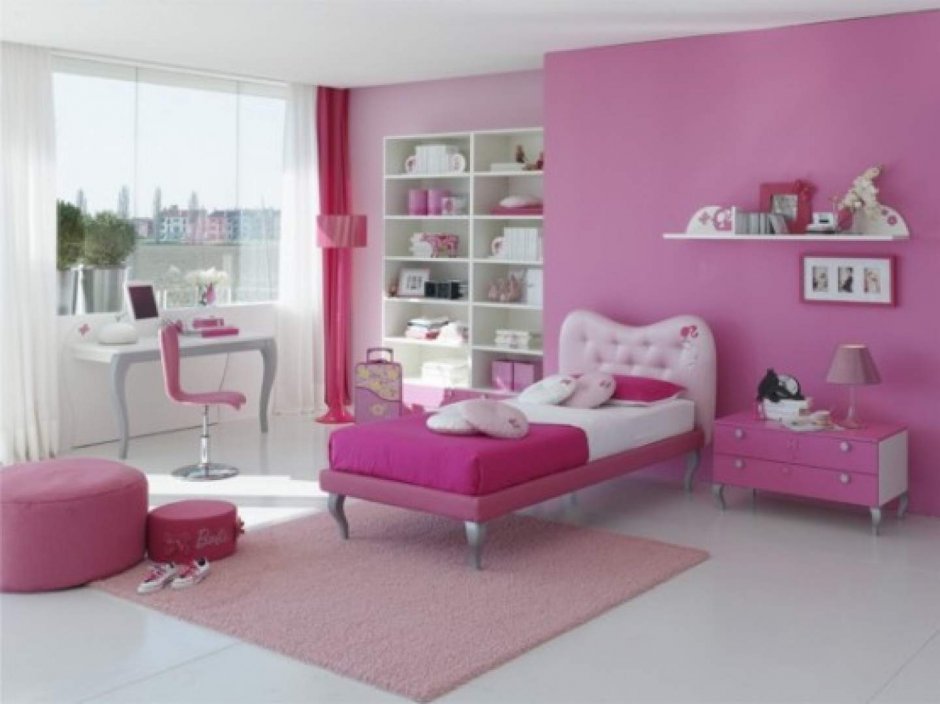 Комната для девочки подростка в розовом цвете