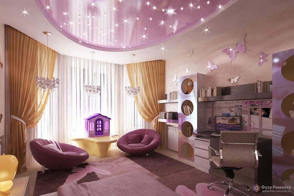 Красивая комната в доме для девочки