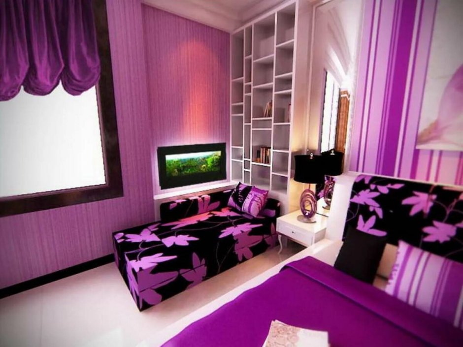 Фиолетовая спальня для подростка