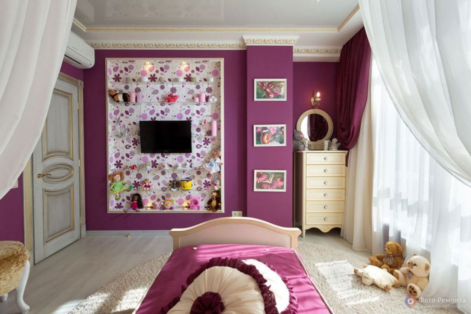 Комната для девочки в фиолетовом стиле