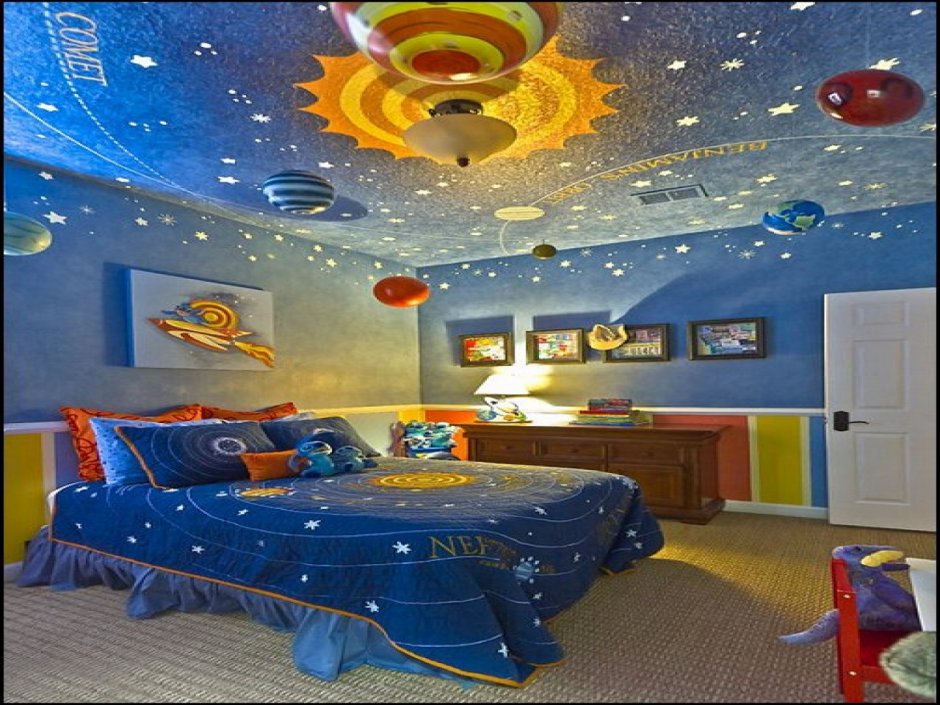 Детская комната в стиле космический корабль