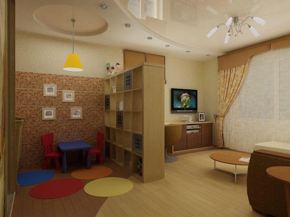 Детская комната с зонированием