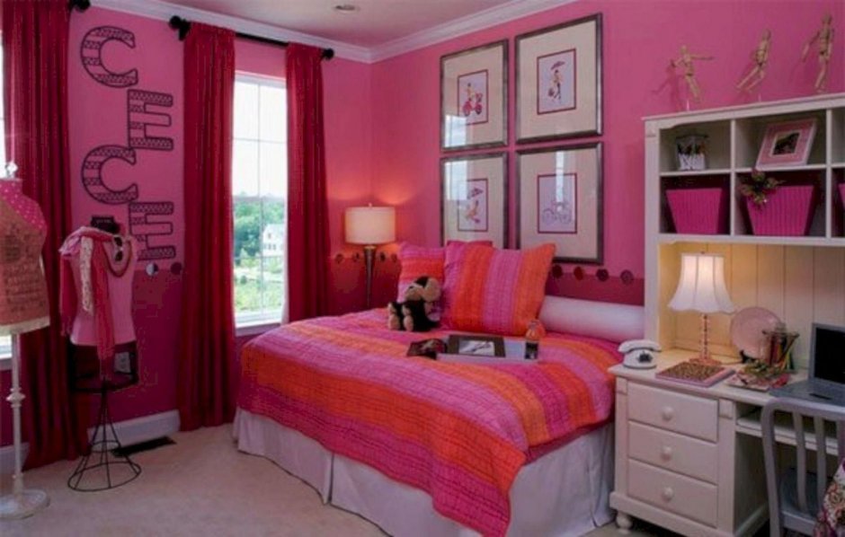 Розовая комната для девочки подростка