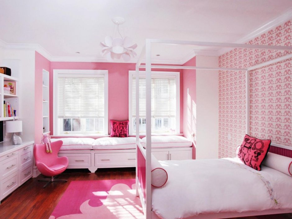 Розовая комната для девочки подростка