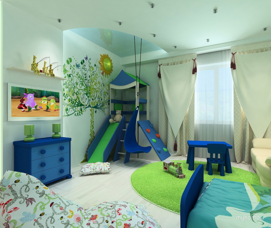 Детская комната для мальчика в коттедже