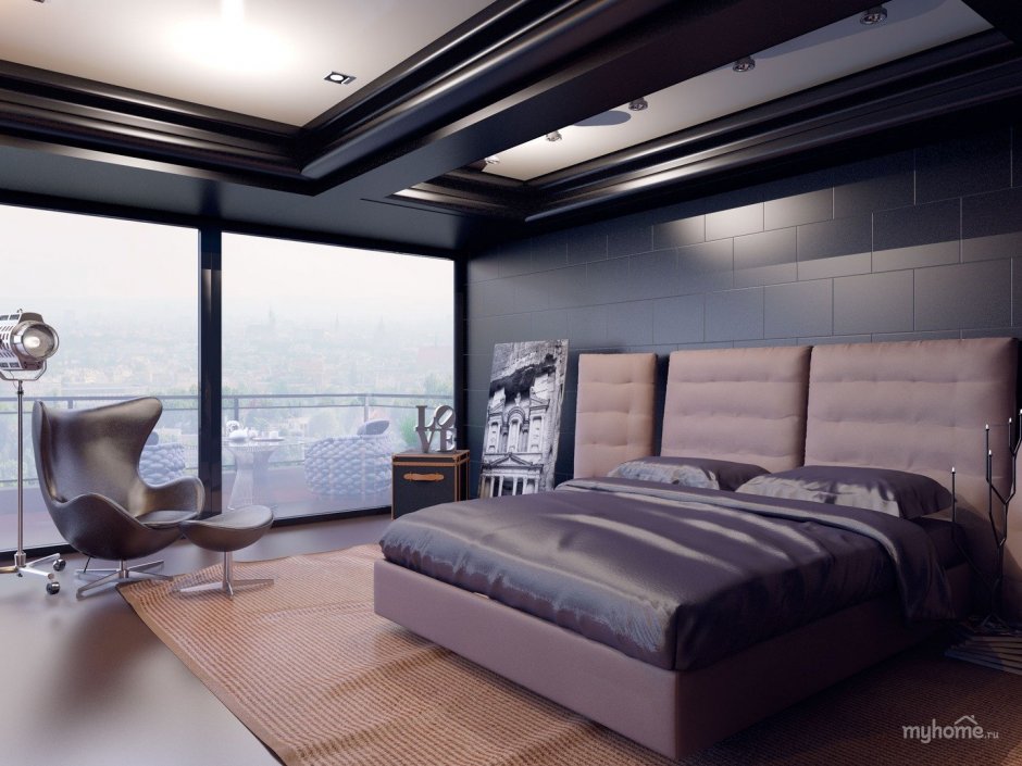 Шикарная спальня в современном стиле большая