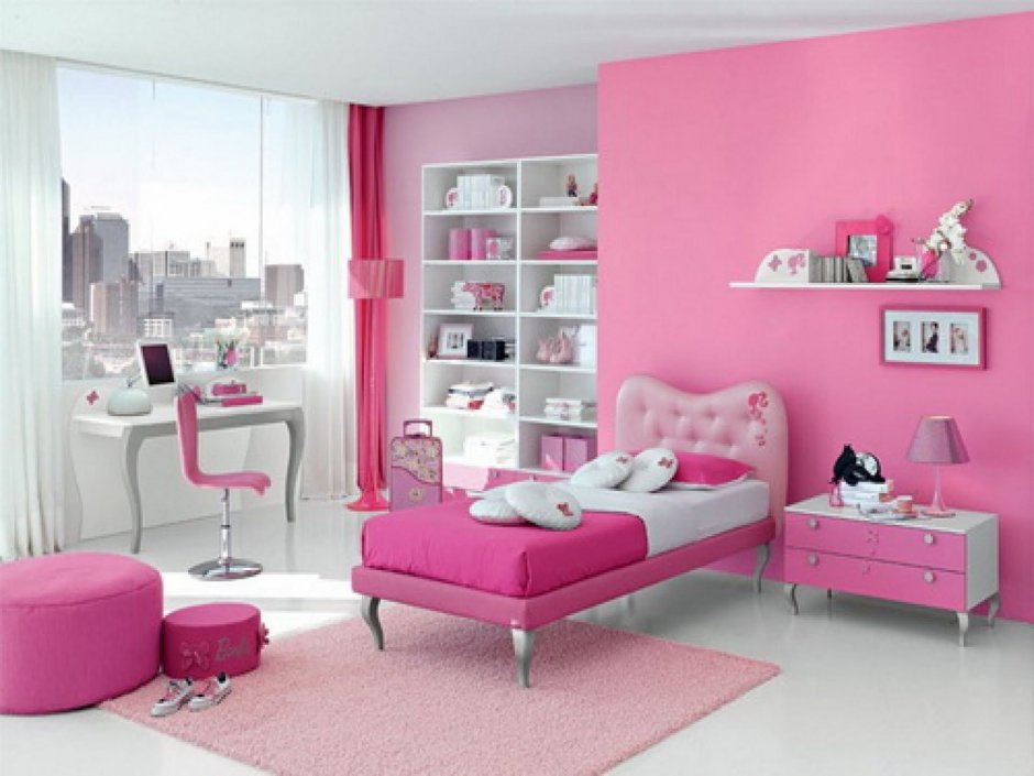 Розовая спальня для девочки подростка