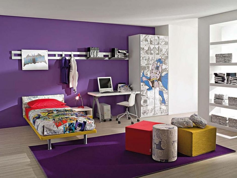 Фиолетовая спальня для подростка