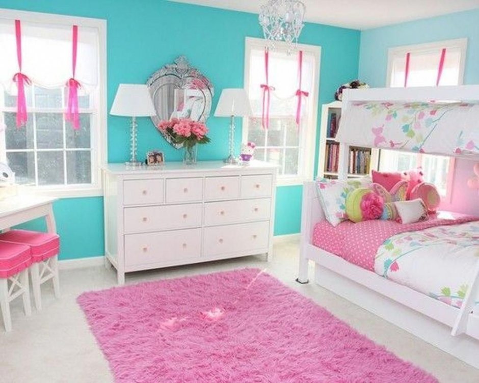 Розово голубая детская комната (35 фото)