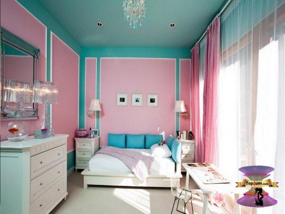 Розово голубая комната для девочки
