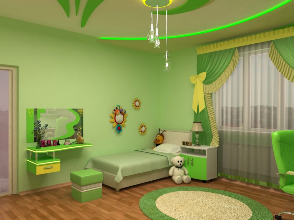 Детская мебель зеленого цвета