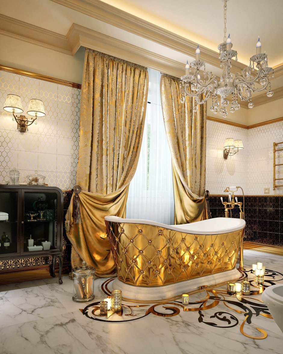 Ванна в золотом стиле