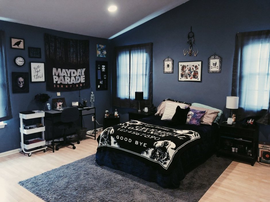 Комната для подростка в черном стиле