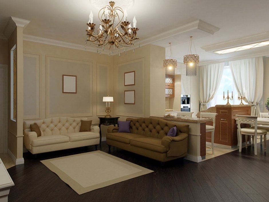 Спальня гостиная в стиле классика