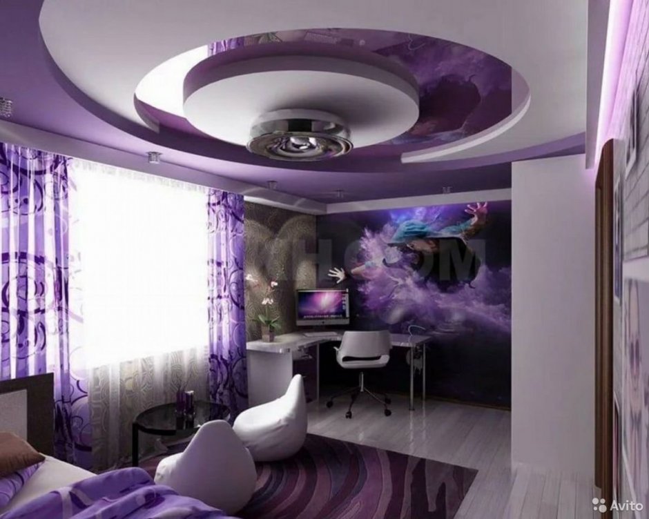 Комната для подростка в фиолетовых тонах