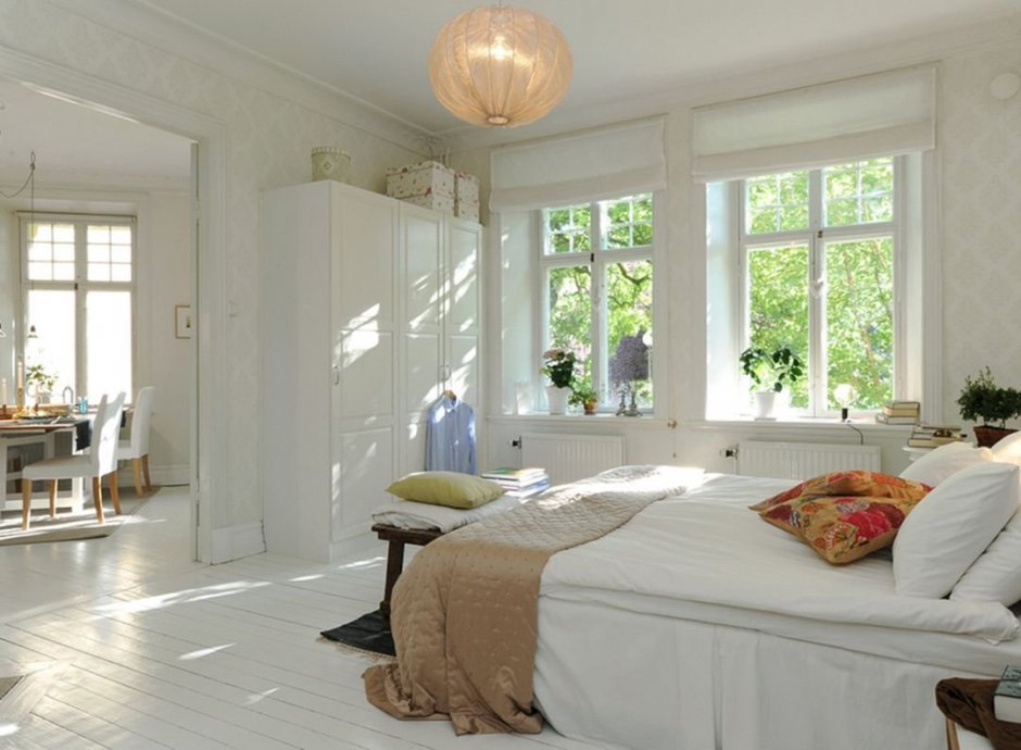 Спальни в шведском скандинавском стиле