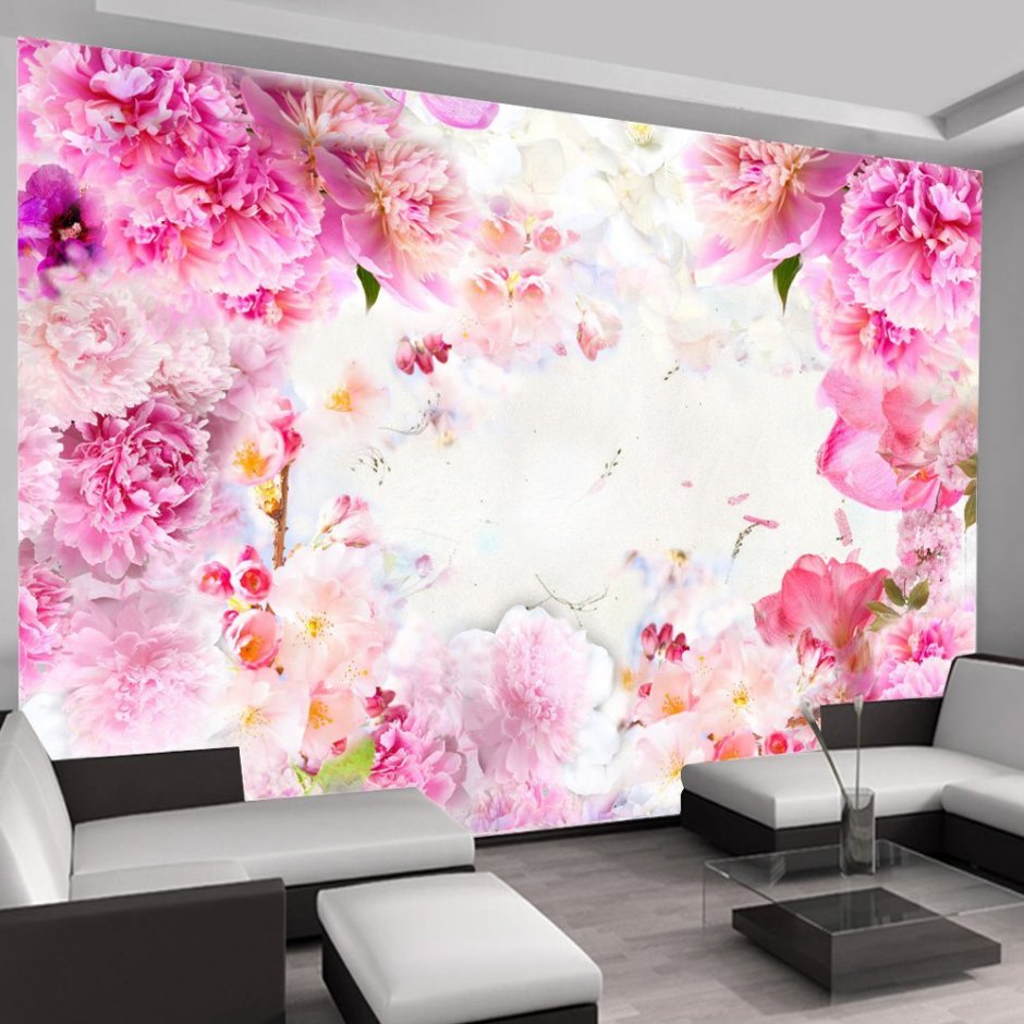 Фотообои крупные цветы на стену