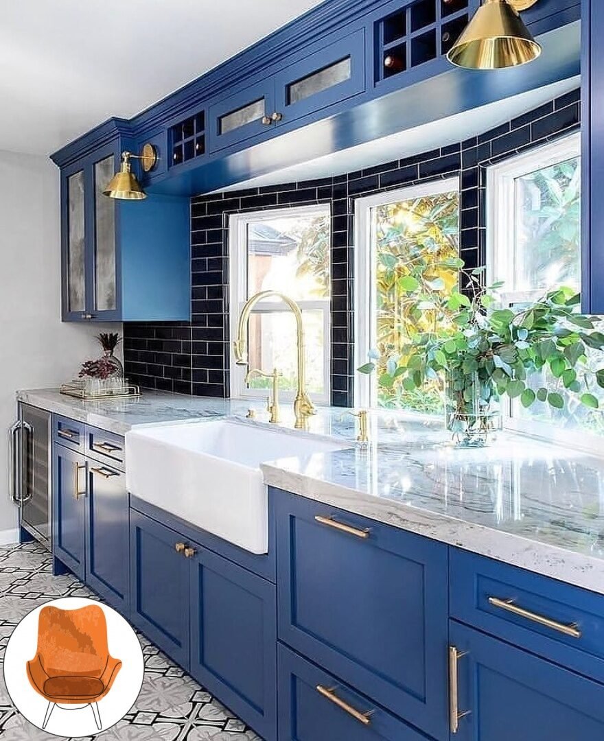 Кухня в синем стиле