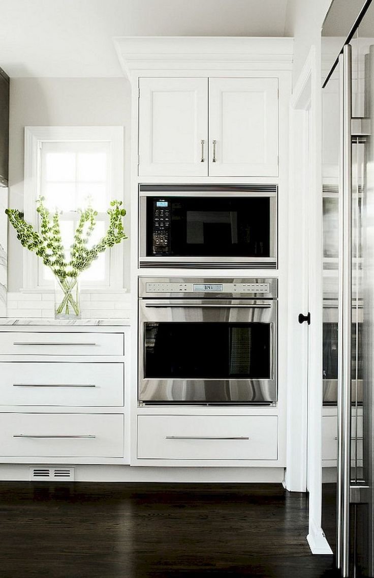 Белый духовой шкаф в интерьере кухни (32 фото)